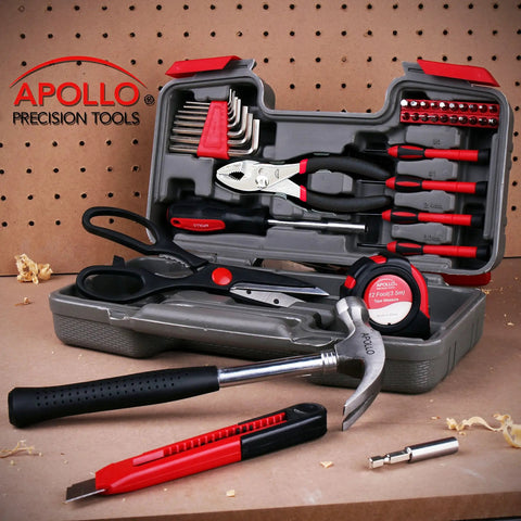Must Have 39 Piece Home Tool Kit With Sturdy Toolbox Case For Quick Home Repairs Picture Hanging Screw Tightening Basic DIY Projects Set