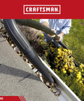 Two And A Half Inch Gutter Cleaning Wet Dry Vac Attachment Kit for Blowing and Suction Debris from Gutters, close-up in use.