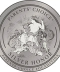 Parents' Choice Silver Honor award seal with classical imagery, depicting children gathered around an emblematic figure.