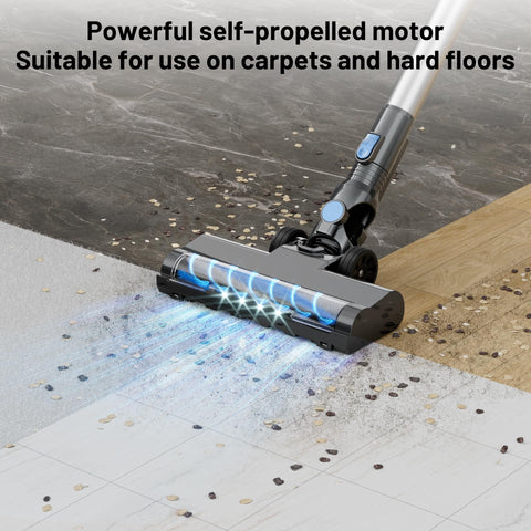 Cordless Vacuum Cleaner With Self Standing Design And LED Display 6 In 1 Rechargeable Upright Vacuum suction cleaning debris
