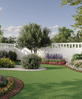 Beautiful garden with 4 Inch Composite Landscape Edging Kit With 40 Foot Roll And 24 Anchoring Stakes Contractor Grade edging