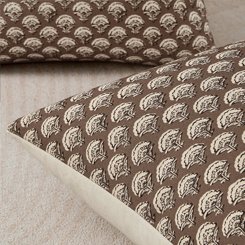 Fall Floral Print Pillow Covers 18x18 In Chocolate Brown For Sofa And Living Room Cozy Decorative Throw Pillow Cases With Rich Vibrant Colors And Eye Catching Style. 18x18 cotton-blend pillow covers with fall leaf print