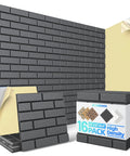 Game Changing High Density Self Adhesive Acoustic Panels And Sound Proof Foam Wall Tiles shown stacked and mounted.