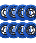 80mm Inline Skate Wheels 85A Urethane Dope Ride for Indoor and Outdoor Skating, Deep Sea Blue, 8 Pack on display