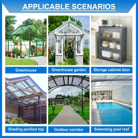Three Piece Four Foot By Two Foot By Zero Point Two Four Inch Polycarbonate Greenhouse Panels With Double Layer Construction For Outdoor Use Waterproof UV Protected Clear Sheets Built Tough For Garden And Greenhouse