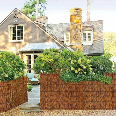 Natural Reed Fence Screen Made From Bamboo For Outdoor Privacy 6 Feet By 16.4 Feet Durable Weatherproof Fencing Surrounding Garden