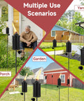 Citronella Outdoor Torches Set of 6 with 16 Ounce Fuel, 58 Inch Black Garden Lanterns displayed in various outdoor settings.
