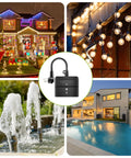 Outdoor Timer Outlet With Dusk To Dawn Sensor And Remote Control 100 Foot Range Waterproof 3 Grounded Outlets 15A ETL