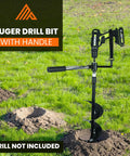 6 Inch Wide By 32 Inch Deep Electric Post Hole Digger With Universal Handle for Drill Attachment on dirt mound