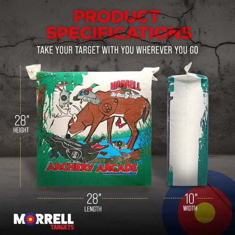 Youth Archery Bag Target For 18 Pound Practice, Field Point Arcade Target With 2 Sides And Over 20 Animal Targets, side view