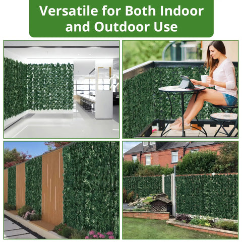 Faux Ivy Privacy Fence Screen 138 By 39 Inches With Realistic Artificial Ivy Leaves And Green Leaf Hedge Panels For Outdoor Wall Decor