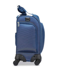 Side view of Underseat Carry On Spinner With USB Port, Ocean Color, Four Wheel Luggage For Quick Access Under Most Airline Seats