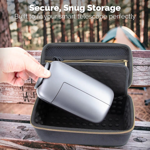 Rugged Travel Case For Mini Smart Telescope And Accessories - Drop Safe EVA Shell, Shock Absorbent Interior, Dustproof And Water Resistant, Custom Divider And Compact Carry Case For Mini Digital Astronomy Gear with telescope stored