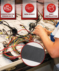 High Temperature Wire Harness Tape Three Quarter Inch By Fifty Foot Five Pack used in automotive engine wiring installation.