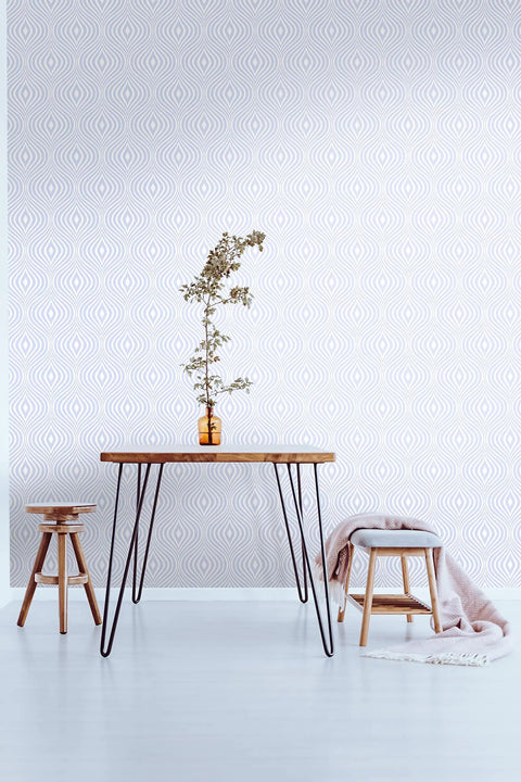 Curvy White Paintable Wallpaper Peelable Wallcovering With Paste The Paper Install Easy To Apply No Fuss Washable And Durable Finish