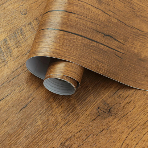 Wood Grain Peel And Stick Wallpaper For Countertops And Cabinets Waterproof Easy To Clean Self Adhesive Removable Vinyl Roll Rustic Brown Yellow
