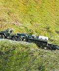 RC military truck with Stainless Steel RC Drive Shaft Kit Front Medium Back Universal CVD Transmission Joint 57mm To 71mm in action
