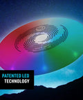 Flashflight LED Light Up Frisbee Rechargeable Flying Disc with Disc O Tech in night sky