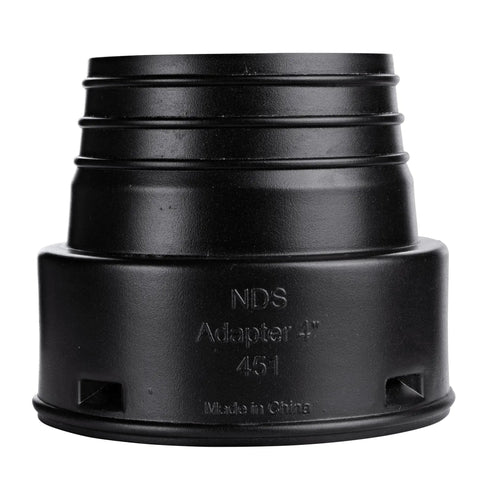 HDPE Corrugated Adapter 4 Inch Spigot to 4 Inch Corrugated Hub Connection for Easy Plug and Play Transition Black Fittings