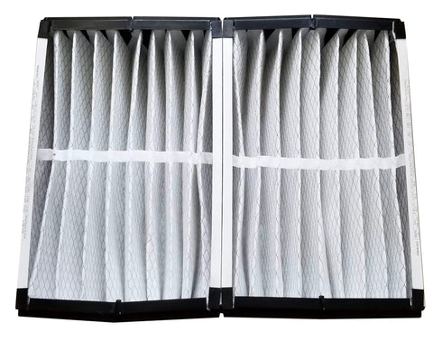 PopUp 20x25 Media Filter MERV 11 for Compatible 20x25 Air Cleaners, flat-to-fit design showing pleated filtration material