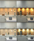 Under Cabinet Lighting Kit With Voice Control And App, LED Bar Lights For Kitchen Shelves And Countertops, Works With Alexa Google Siri, showcasing dimmable warm to cool light settings.