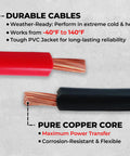 Illumi Heavy Duty Jumper Cables Kit For Cars And Trucks With 12Ft 6 Gauge Copper Wires LED Night Indicators Misconnection Protection