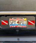 Car with license plate featuring Show Off Your Diver Pride With A 4 Pack Diver Down Flag Sticker Set Durable Weatherproof UV Resistant Heavy Duty Vinyl Decals For Cars Boats Dive Gear Laptops Helmets Coolers And More