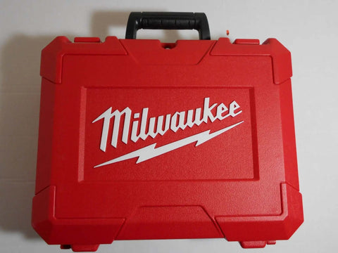 Hardcore Compact Cordless 18 Volt Drill And Driver Kit With One Half Inch Chuck case in red with Milwaukee logo.