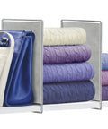 Set Of 2 Shelf Dividers For Closet Organization And Linen Storage Easy Slide Towel And Linen Dividers Space Saving Linen