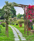 Sturdy 6.6Ft Wooden Garden Arbor Wedding Arch Backdrop Stand for Ceremony Easy Setup Outdoor Decor Trellis for Plant Climbing