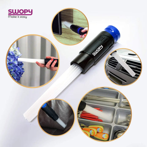 Universal Silicone Vacuum Attachment Kit With Tiny Tube Cleaner And Flexible Suction Nozzle For Car Interiors Keyboards Air Vents Drawers Pet Hair And Dust Includes A 1.48 Inch Adapter For Most Vacuums