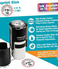 Custom Round Self Inking Stamp With Sleek Pocket Design For Fast Inspections Or Approvals, 5/8 inch size for easy portability.