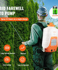 Person using Battery Powered Backpack Sprayer With 90 PSI Adjustable Pressure 4 Gallon Tank Includes 8 Nozzles And 2 Wands