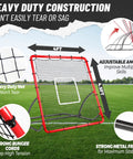 Heavy Duty Baseball Rebounder Net Four By Four Point Five Feet Pitchback With Three Adjustable Angles on grass field