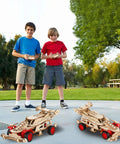 Kids playing with Awesome Remote Control F1 Car STEM Kit For Kids Aged 8 To 14, Build Your Own RC Car And 3D Puzzle Science Project