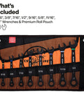 Ratcheting SAE Wrench Set 8 Piece 5/16 To 3/4 Inch With 90 Tooth Ratchet And Steel Alloy Build Includes Foam Pouch