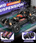 Beast 1 To 16 Scale 4x4 Off Road Monster Truck RC Car With Full Metal Drivetrain Waterproof Chassis shown with detailed parts