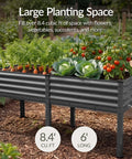 Elevated Galvanized Raised Garden Bed 72x24x30 Inches No Toxic Materials For Safe Veggie Garden And Herbs Heavy Duty Metal Planter Box Charcoal Finish That Reduces Bending And Kneeling