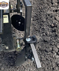 Disc Cultivator Garden Bedder And Hiller For Raised Rows On 3 Point Tractors 43 Inch Working Width in soil close-up view