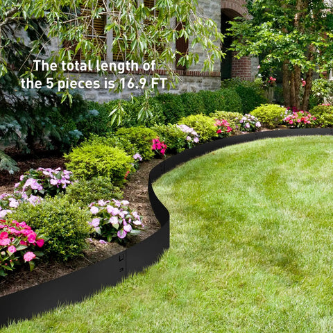 No Dig Metal Landscape Edging That Ends Mess Easy Install Rust Resistant Galvanized Steel Garden Border 39 By 10 Inches
