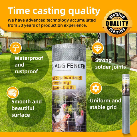 Hardware Cloth 16 Inch By 10 Foot One Eighth Inch 27 Gauge Hot Dipped Galvanized Welded Mesh Fencing Roll packaging