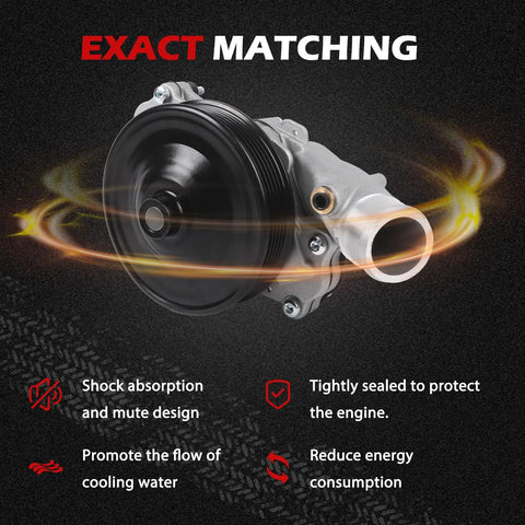Badass Engine Water Pump With Seal Gasket Fits Range Rover Sport Discovery F Pace Jaguar Xf Xfr Xjr Lr4 3.0L 5.0L V8 2010 Through 2019 with design features