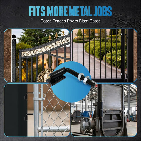 Heavy Duty 5/8 Inch Weld On Gate Hinges For Driveway And Fence Gates, Steel With Rust Resistant Black Powder Coat Finish, Built Tough For Outdoor Use, 4 Pack, Each Pair Supports Up To 300 Lb on metal gates and fences