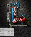 Romantic Neon Sign For Wall Decor With Adjustable Brightness, LED Sign on Clear Acrylic, 16 by 13 Inch, USB Powered