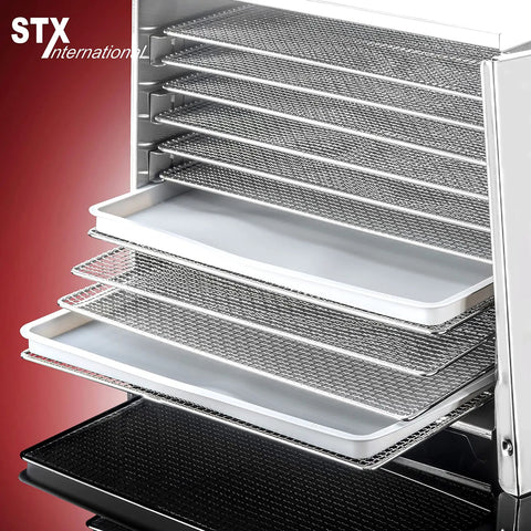 Interior view of Huge Commercial Food Dehydrator Built Solid With Stainless Steel Trays and Advanced Digital Controls.