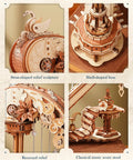 3D Wooden Puzzle Harp Music Box With Mechanical Movement Building Kit Dope Gears That Pluck Strings To Play Ave Maria desk display