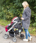 Universal Phone Mount For Strollers Bicycles Golf Carts Shopping Carts And More attached on stroller handle