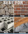 Image showing masonry, brick, block, and concrete surfaces, best for Go To 17 Piece SDS Plus Drill And Chisel Set For Concrete And Masonry.