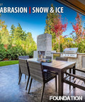 Outdoor patio with dining set and grill protected by Professional Grade 5 Gallon Low Gloss Wet Look Concrete And Paver Sealer For Unsealed Surfaces.