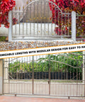 Double metal sliding gate with vines, customizable lengths, perfect for use with 24 Ft V Track Galvanized Inverted V Track For Sliding Gates